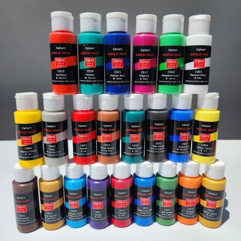 NEW 22 Bottles Caliart Acrylic Paint Bundle Set Colors Art Craft Paints Painting
